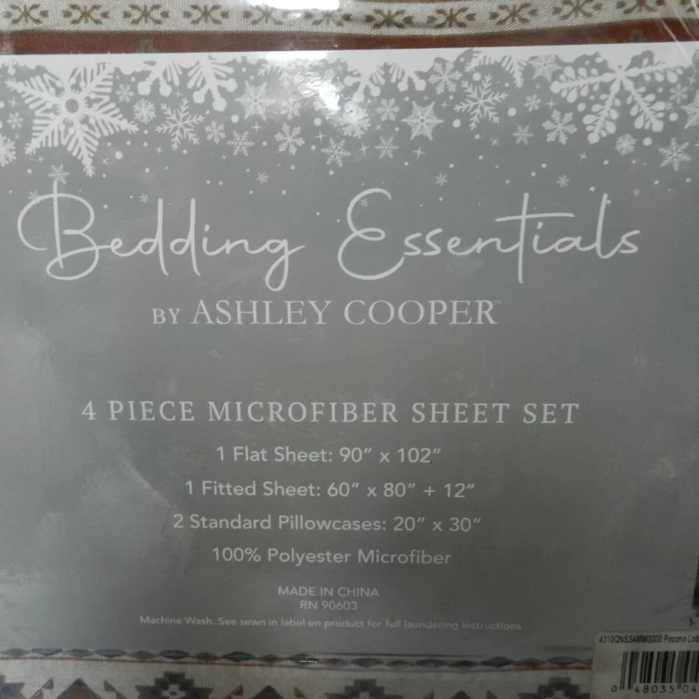 Ashley Cooper Pocono Lodge 4 piece Micro Fiber Queen sheet set green NEW NWT